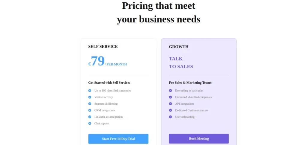 Albacross pricing plan