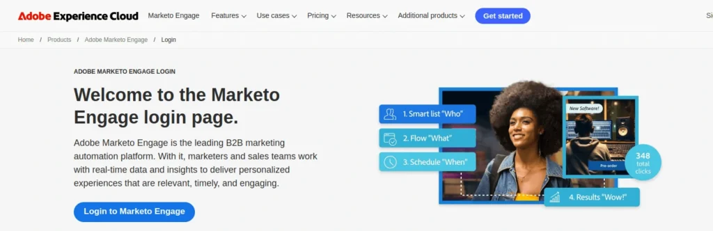 Marketo login interface