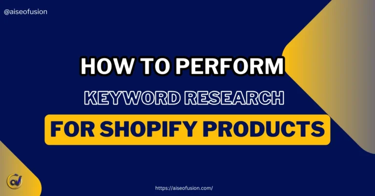 How to perform keyword research for shopify products