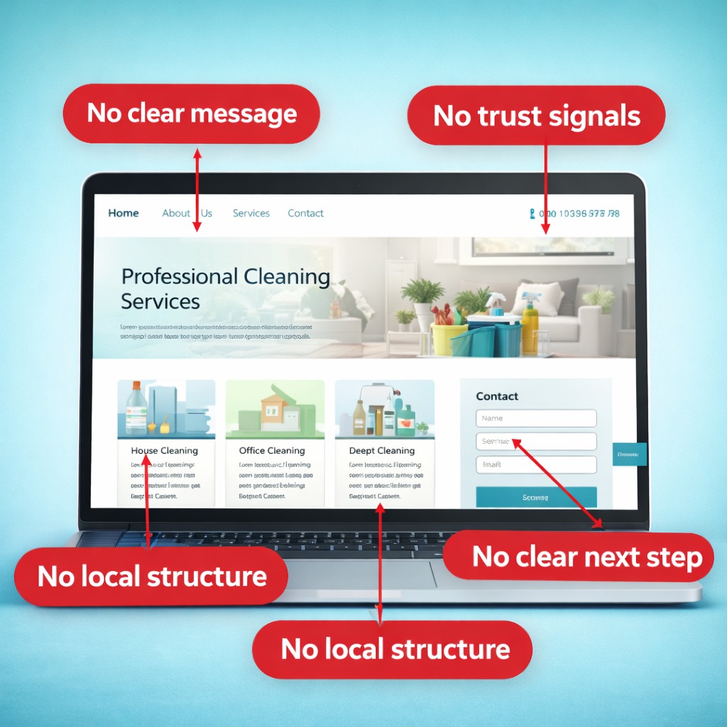 no clear message on cleaning website